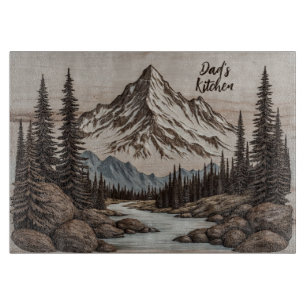 Planche à découper personnalisée Forêt de Montagne