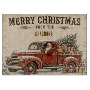 Planche à découper personnalisée vintage Père Noël
