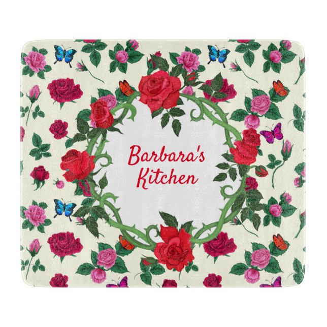 Planche À Découper Personnaliser le jardin de roses  (Devant)
