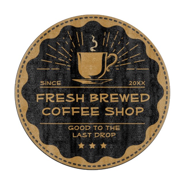 Planche À Découper Personnaliser Rustic Coffee Shop Cup Sandwich (Devant)