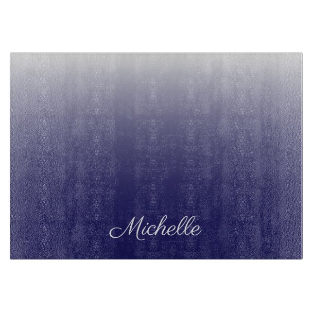 Planche À Découper Personnalized gradient ombre navy blue (Devant)