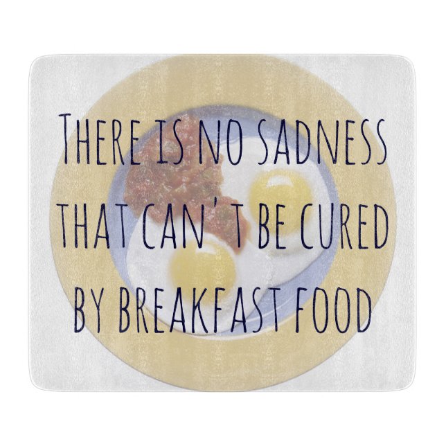 Planche À Découper Petit-déjeuner Oeufs de nourriture sur plaque amus (Devant)