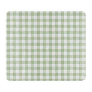 Planche À Découper Petit Sage et Gingham Blanc