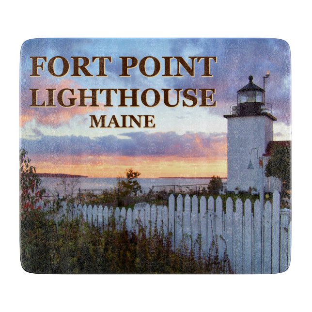 Planche À Découper Phare de Fort Point, Maine Cutting Board (Devant)
