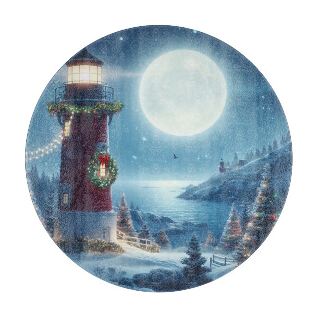 Planche À Découper Phare de Noël nautique (Devant)