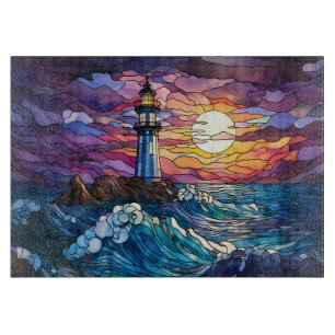 Planche À Découper Phare en verre coloré