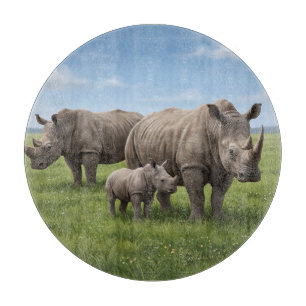 Planche À Découper Photo d'agrandissement de la famille des rhinocéro