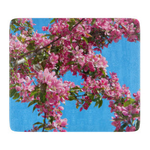 Planche À Découper Photo de fleurs et de ciel bleu