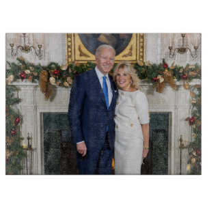 Planche À Découper Photo de Noël à la Maison Blanche du président Joe