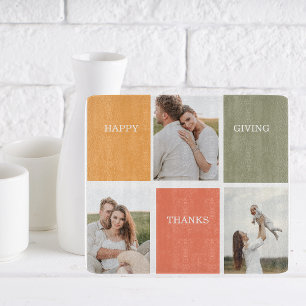 Planche À Découper Photo Family Collage moderne Happy Thanksgiving