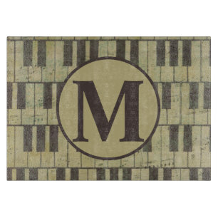 Planche À Découper Piano Keys Pianist Monogram Piano player