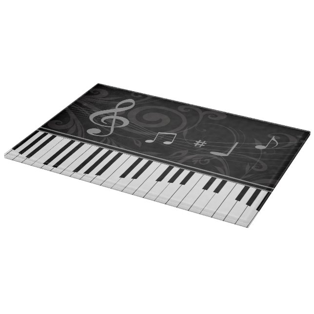 Planche À Découper Piano lunatique et notes musicales (Coin)