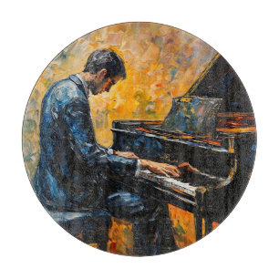 Planche À Découper Piano Player - Peinture à l'huile