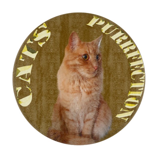 Planche À Découper Pièce Or Ginger Cat, Table Ronde (Devant)