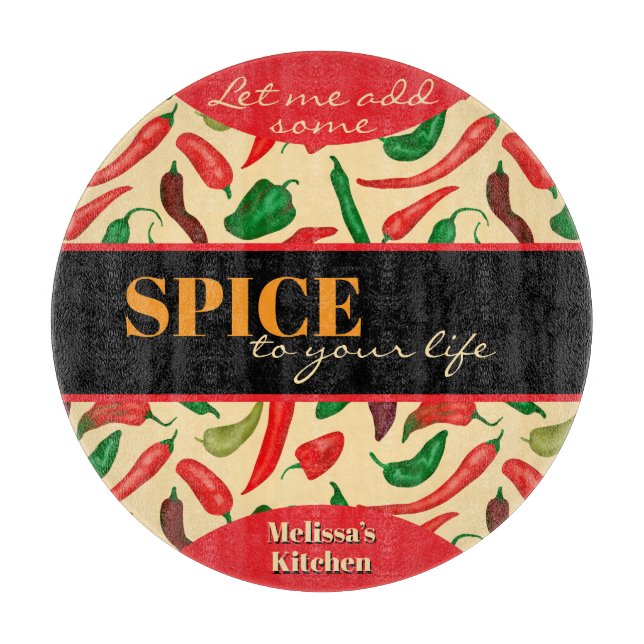 Planche À Découper Piments piquants épicés rouge vert (Devant)