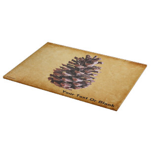 Planche À Découper Pine Cône Sur Papier Vintage