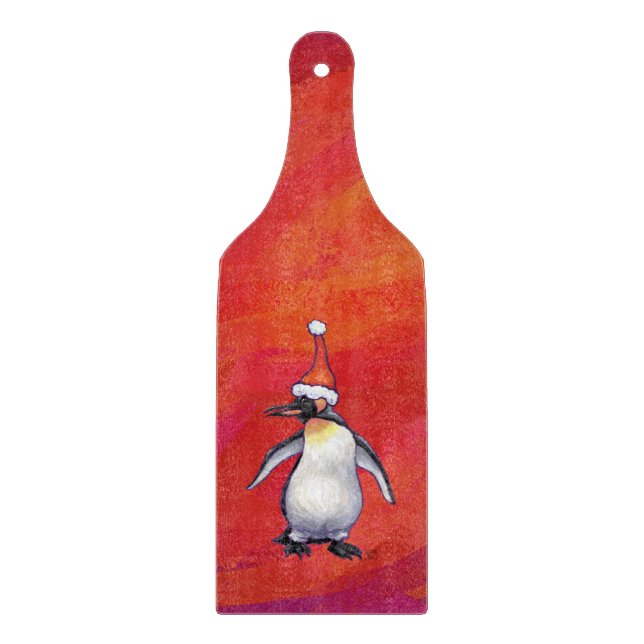 Planche À Découper Pingouin à Santa Hat en rouge (Devant)