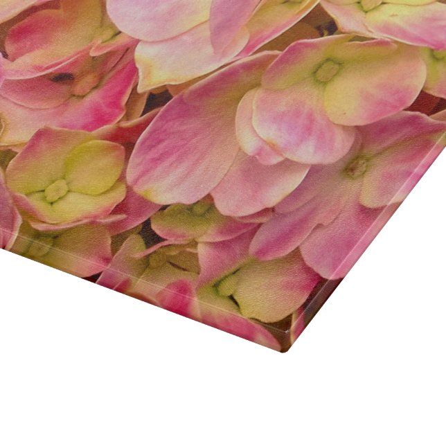 Planche À Découper Pink Hydrangeas-11x8 VERRE CUTTING BOARD (Coin)