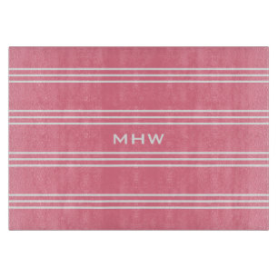 Planche À Découper Pink Stripes monographies personnalisées planches