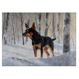Planche À Découper Pinscher Nain Laissez Tomber La Neige Noël