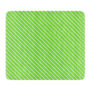 Planche À Découper Pinstripes diagonales - vert citron et blanc