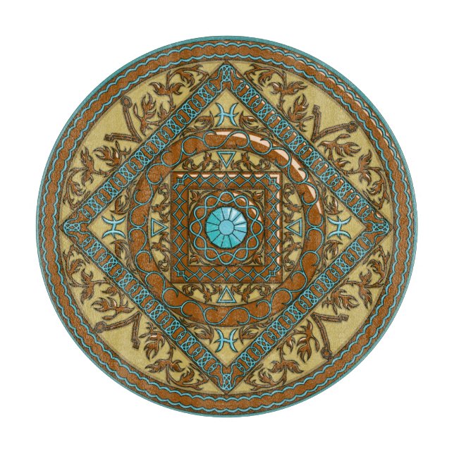 Planche À Découper Pisces Mandala Glass Cutboard (Devant)