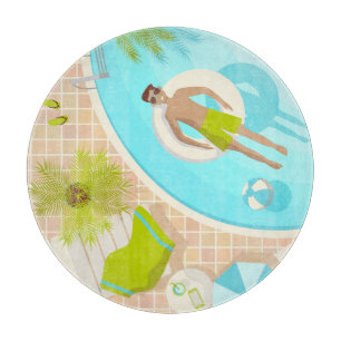Planche À Découper Piscine mec sur la plage tropicale estivale vacanc