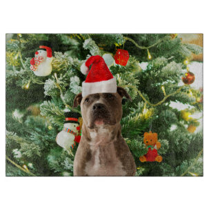 Planche À Découper Pitbull Chien Arbre de Noël Ornements Snowman
