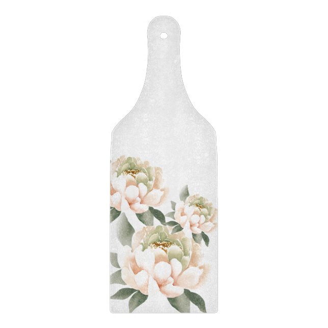 Planche À Découper Pivoines Douces Pêche  (Devant)