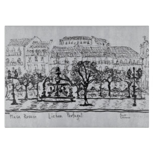 Planche À Découper Place du Rossio   Lisbonne, Portugal