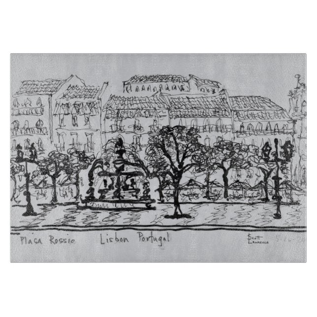 Planche À Découper Place du Rossio | Lisbonne, Portugal (Devant)