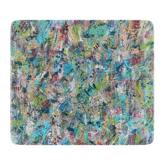 Planche À Découper Plage de verre bleu 6 x 7 Déco (Devant)