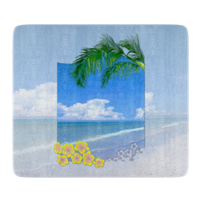 Planche À Découper Plage et cieux bleus (Devant)