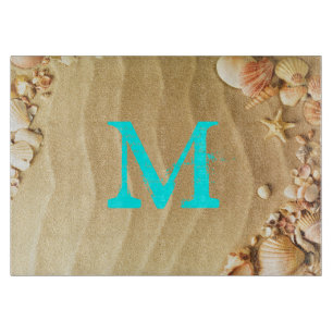 Planche À Découper Plage Seashell Hawaii Monogramme Planche à découpe