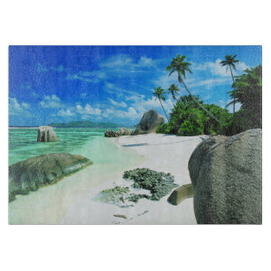 Planche À Découper Plages tropicales   L'île de La Digue