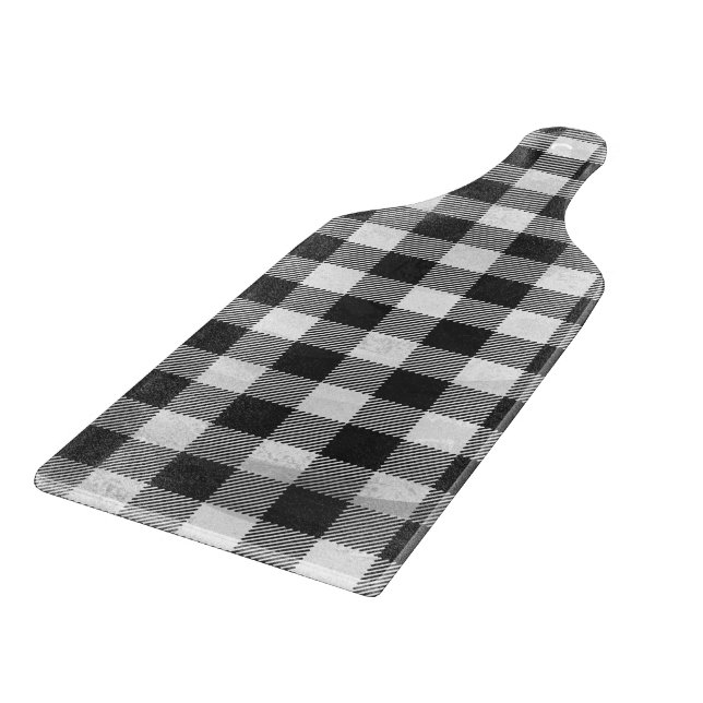Planche À Découper Plaid Checkered noir et blanc (Coin)