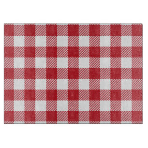 Planche À Découper Plaid de Buffalo - rouge et blanc