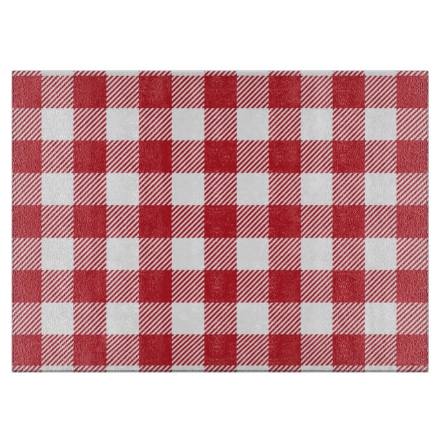 Planche À Découper Plaid de Buffalo - rouge et blanc (Devant)