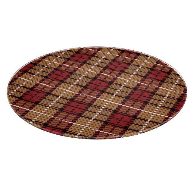 Planche À Découper Plaid de pixel en rouge et or (Coin)