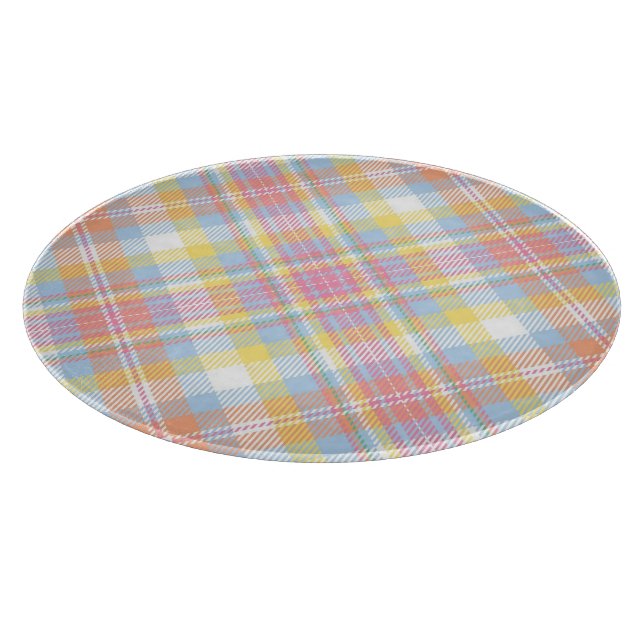 Planche À Découper Plaid en pastel de rayure (Coin)