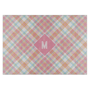 Planche À Découper Plaid Monogramme personnalisé / Motif Tartan