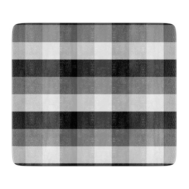Planche À Découper Plaid noir et blanc (Devant)