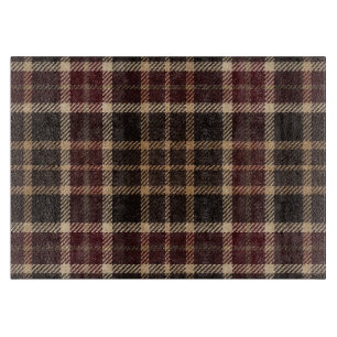 Planche À Découper Plaids d'automne marron châtaigne et burgundy pour
