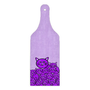 Planche À Découper Planche de coupe en verre Chat Purple Meow
