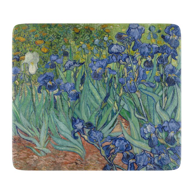 Planche À Découper Planche de coupe en verre Van Gogh Irises (Devant)