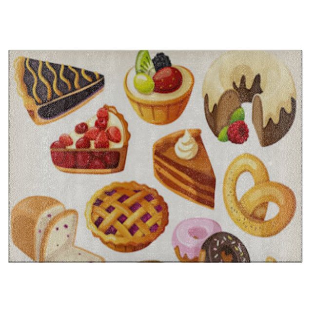 Planche À Découper Planche/Desserts décoratifs en verre (Devant)