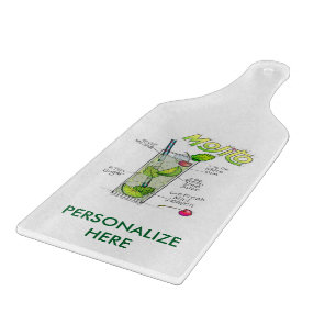 PLANCHE À DÉCOUPER PLANCHES DE DÉCOUPE EN VERRE - RECETTE DE MOJITO A