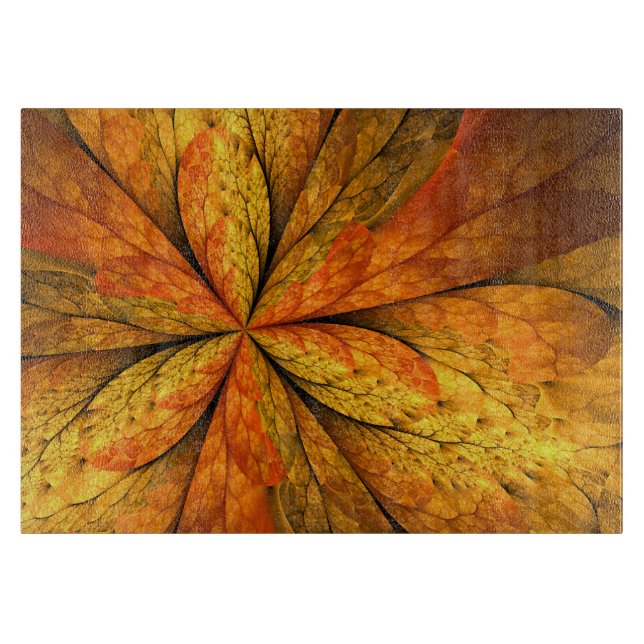 Planche À Découper Plante d'automne, Abstrait moderne Fractal Art Lea (Devant)