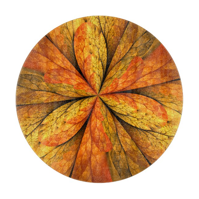 Planche À Découper Plante d'automne, Abstrait moderne Fractal Art Lea (Devant)
