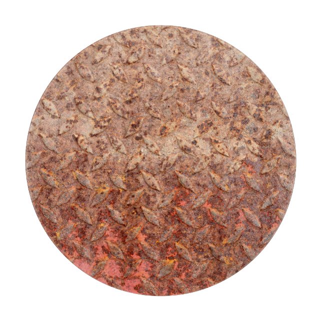 Planche À Découper Plaque d'acier rouillé, texture de métal grungy. (Devant)